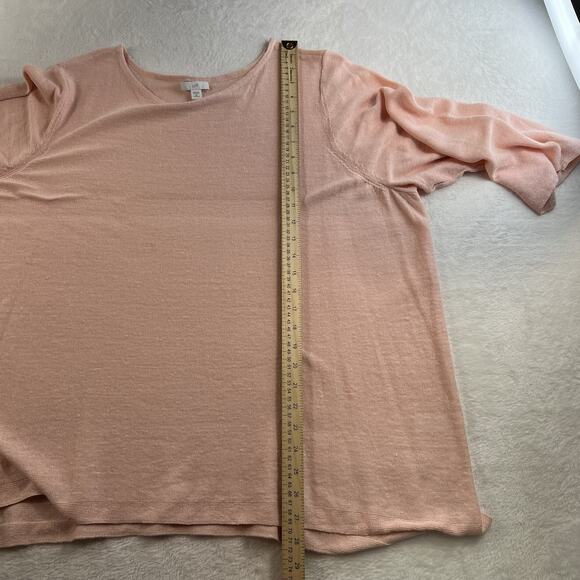 J Jill Plus 3X Knit Sweater Top Linen Blend Round Neck 3/4 Sleeve Lightweight - Picture 12 of 14